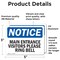 Signmission Main Entrance Visitors Please Ring Bell OSHA Notice Sign, Vinyl Decal, 5in W x 3.5in L, 2PK OS-2PACK-NS-D-35-L-14085 - alternate 4